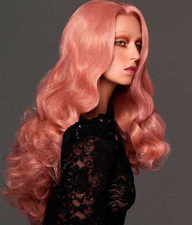 Luxury pink waves hairstyle haircolour look in Hariko Collection 2022 by Robert Kirby